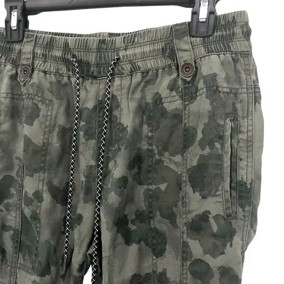 Anthropologie Leda Utility Joggers XS Camo Jogger Pants Drawstring 26.5 Inseam - Picture 4 of 9